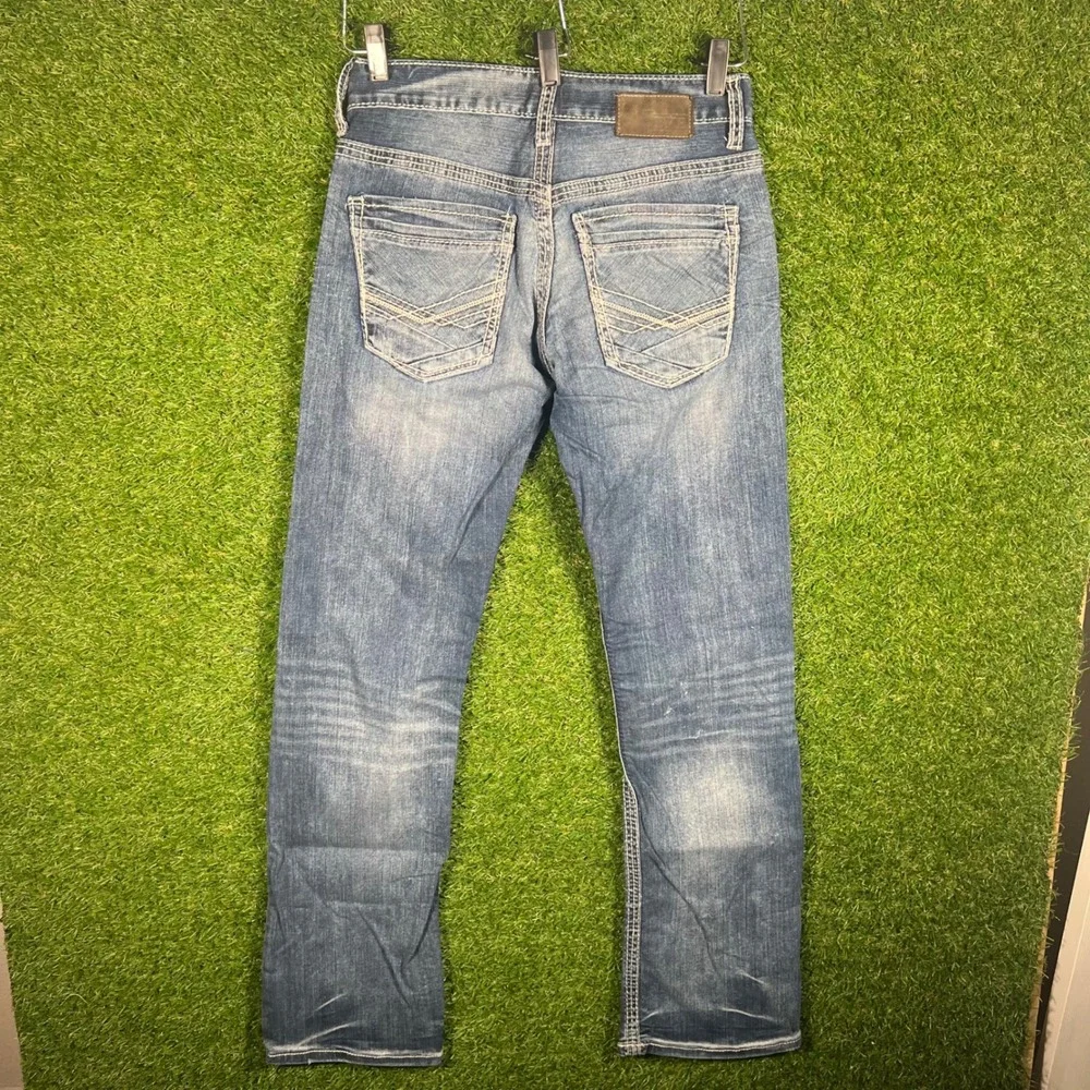 BKE Carter Relaxed Straight Leg Jeans Mens 30L Medium Wash Blue Denim